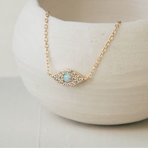 Evil Eye gold finish necklace